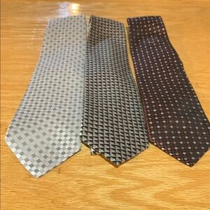 Elegant Men's Tie Set - Gray, Black, and Brown